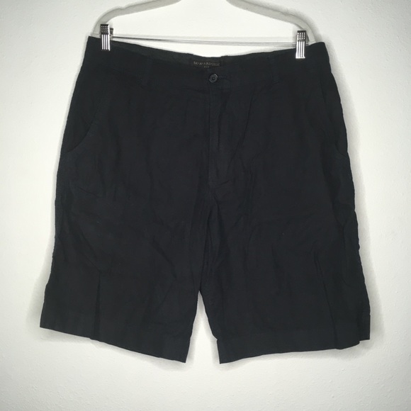 Banana Republic Other - Banana Republic Navy Linen Flat Front Shorts 36